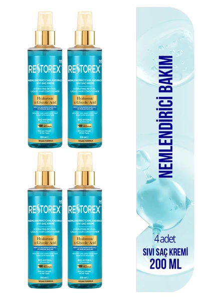 Restorex Hydra Nemlendirici Canlandırıcı Bakım Sıvı Saç Kremi 4x200 Ml ürün görseli 1