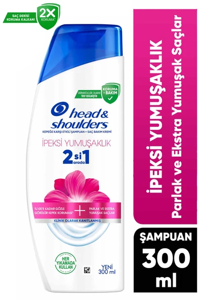 Head & Shoulders İpeksi Yumuşaklık 2si1 Arada Şampuan 300 ml ürün görseli 1