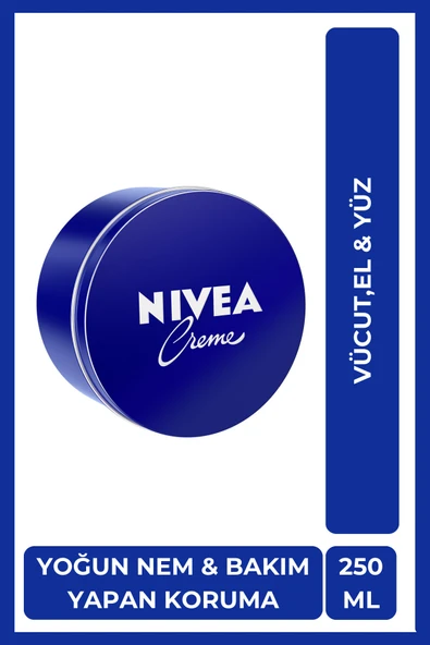 NIVEA Nemlendirici Creme 250ml, Yoğun Nemlendirici, Bakım Yapan Koruma,Eucerit, Yumuşak Cilt, El Yüz Vücut ürün görseli 1
