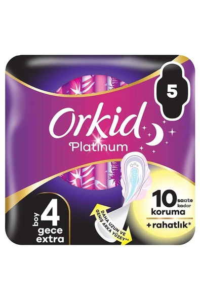 Orkid Platinum Gece Ekstra (boy 4) 5 Adet Hijyenik Ped ürün görseli 1