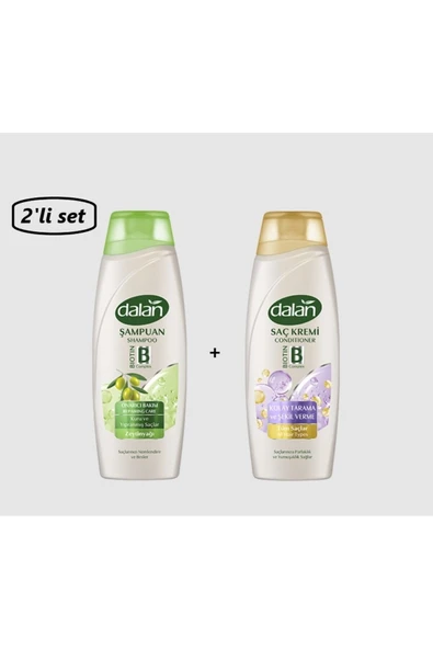 Dalan Zeytinyağlı Şampuan 450 Ml + Dalan Kolay Tarama Saç Kremi 2'li Set ürün görseli 1