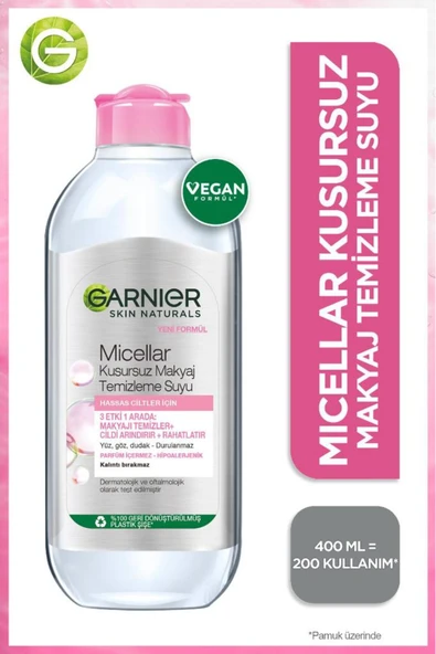 Garnier Micellar Hassas Ciltler Kusursuz Makyaj Temizleme Suyu 400 ML ürün görseli 1