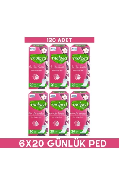 Molped Her Gün Ferahlık 20’li Günlük Ped X6 Adet ürün görseli 1