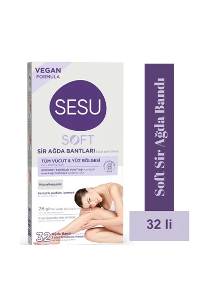 Sesu Soft Sir Ağda Bandı Yüz ve Vücut İçin 32 li ürün görseli 1