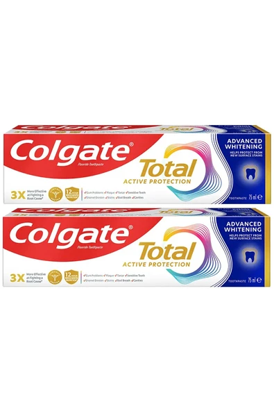 Colgate Total Gelişmiş Beyazlık Diş Macunu 75 ml 2 ADET ürün görseli 1