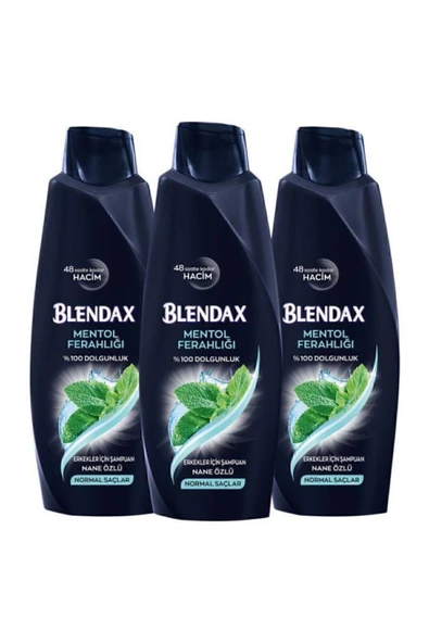 Blendax Erkekler İçin Mentollü Şampuan 3x500 ml – Ferahlatan Etki, Hacim Veren ve Arındırıcı ürün görseli 1