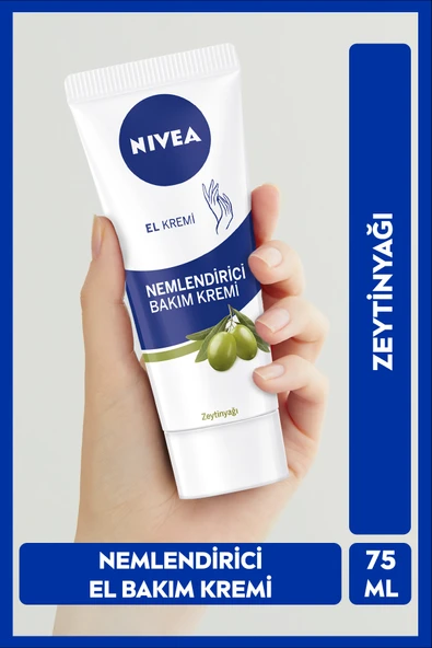 NIVEA El Kremi Nemlendirici Bakım Kremi Zeytinyağı 75ml, Yumuşak Cilt, Yağlı His Bırakmaz ürün görseli 1