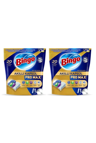 Bingo Akıllı Kapsül Pro Max Bulaşık Makinesi Tableti 20 li x 2 Adet (40 Kapsül) ürün görseli 1