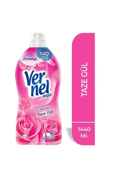 Vernel Max Konsantre Çamaşır Yumuşatıcısı Taze Gül 1440ml (60 Yıkama) ürün görseli 1