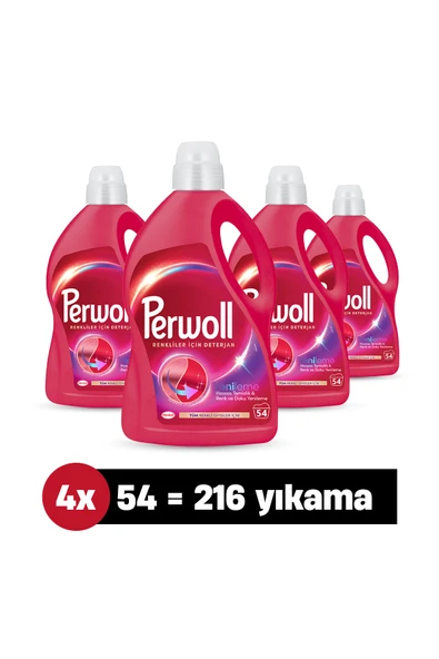 Perwoll Renkliler Yenileme & Hassas Sıvı Çamaşır Deterjanı 2.97L 4'lü set (Toplam 216 Yıkama) ürün görseli 1