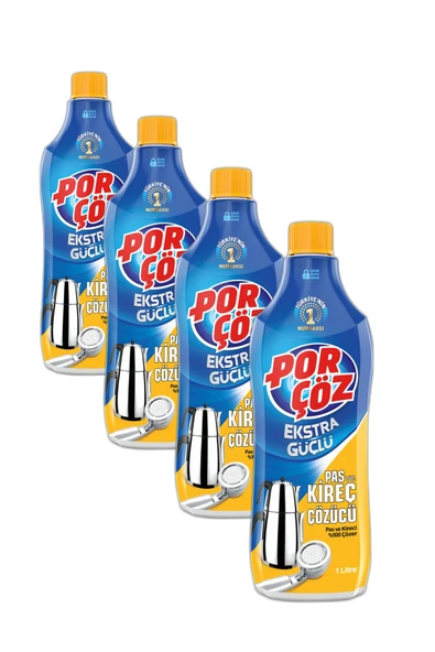Porçöz Pas ve Kireç Çözücü 1lt x 4 Adet ürün görseli 1
