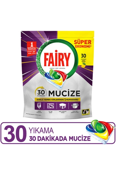 Fairy Mucize Bulaşık Makinesi Deterjanı Kapsülü/Tableti 30 Yıkama ürün görseli 1