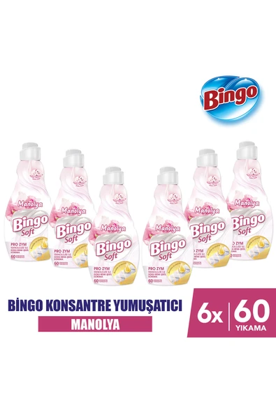 Bingo Soft Konsantre Çamaşır Yumuşatıcısı Manolya 1440 ml X 6 Adet ürün görseli 1