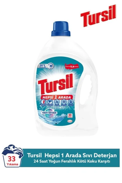 Tursil Matik Hepsi 1 Arada Sıvı Çamaşır Deterjanı 33 Yıkama Yoğun Ferahlık ve Hijyen Temizlik ürün görseli 1