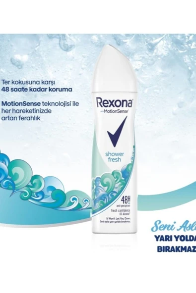 Rexona Antiperspirant Sprey Deodorant Kadın Shower Fresh 150 ml 1 Adet ürün görseli 1