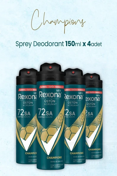 Rexona Men Sprey Deodorant Champions 150 ml x 4 Adet ürün görseli 1