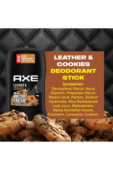 Axe Leather & Cookies Erkek Stick Deodorant 50ML - Resim 3