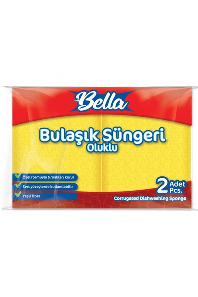 Banat Bella Oluklu Bulaşık Süngeri 2'li ürün görseli 1