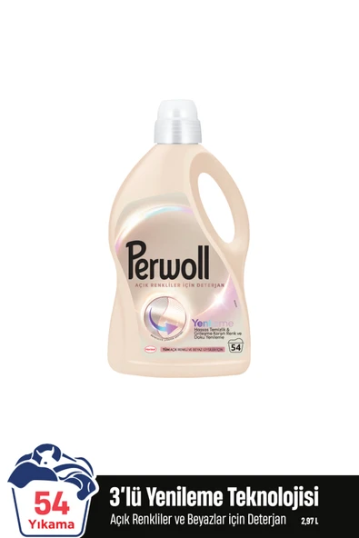 Perwoll Açık Renkliler Hassas Bakım Sıvı Çamaşır Deterjanı 2970 ml (54 Yıkama) ürün görseli 1