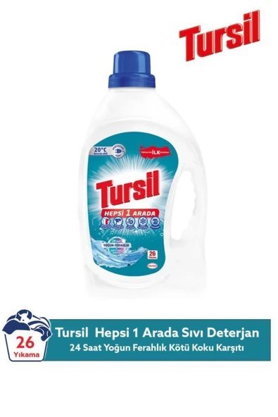 Tursil Matik Hepsi 1 Arada Sıvı Çamaşır Deterjanı 26 Yıkama Yoğun Ferahlık ve Hijyenik Temizlik ürün görseli 1