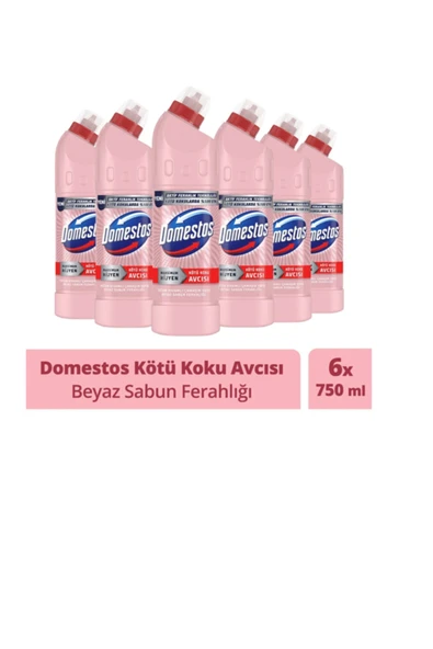 Domestos Çamaşır Suyu Beyaz Sabun Ferahlığı 750 ml x 6 Adet ürün görseli 1