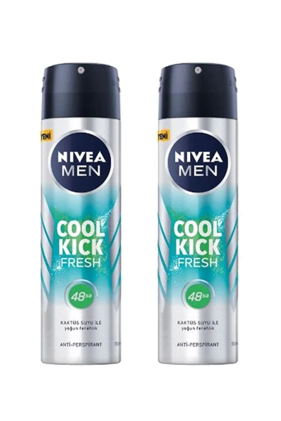 NIVEA Men Cool Kick Fresh Deodorant Anti-Perspirant 150 ml X 2 Adet ürün görseli 1