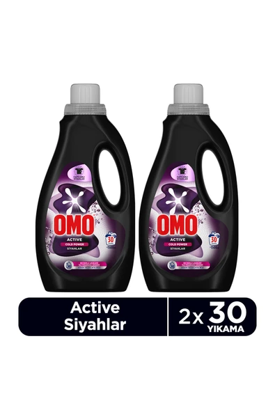 Omo Active Cold Power Siyahlar İçin Sıvı Deterjan 1500 ml x2 ürün görseli 1