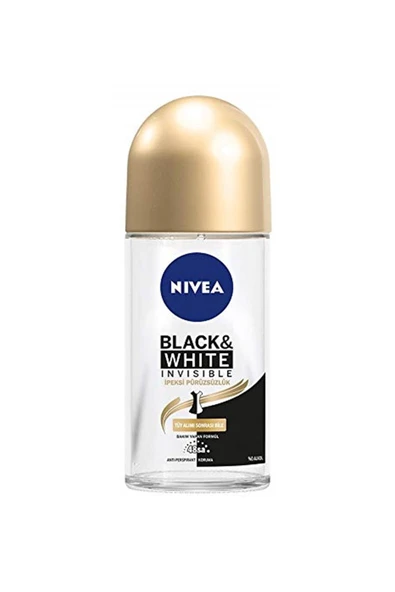 NIVEA Black & White Invisible - Ipeksi Pürüzsüzlük Roll On Deodorant 50 ml ürün görseli 1