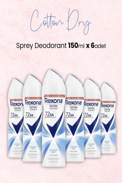Rexona Deodorant 150 Ml Cotton Dry x6 Adet ürün görseli 1
