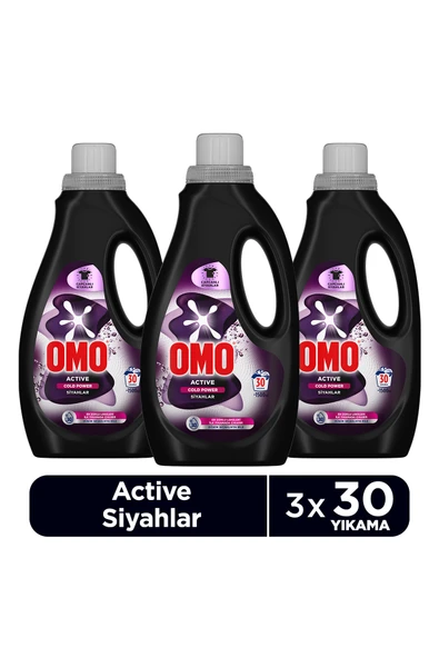 Omo Active Cold Power Siyahlar İçin Sıvı Deterjan 1500 ml x3 ürün görseli 1