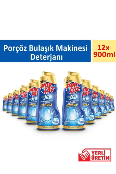 Porçöz 900 Ml Jel Bulaşık Deterjanı Premium x12 Adet ürün görseli 1
