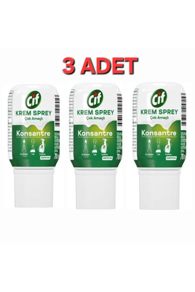 Cif Krem Sprey Cif Çok Amaçlı Konsantre Amonyak 70 ml 3 Adet 70 mlx3 ürün görseli 1