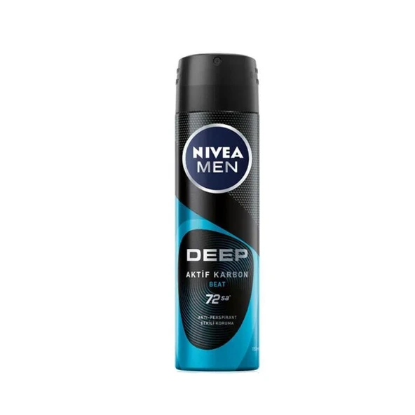 Nivea Men Deodorant Deep Beat Aktif Karbon Erkek Sprey 150 ml ürün görseli 1