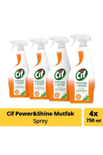 Cif Power & Shine Mutfak Sprey 750 ml - 4'lü Paket ürün görseli 1