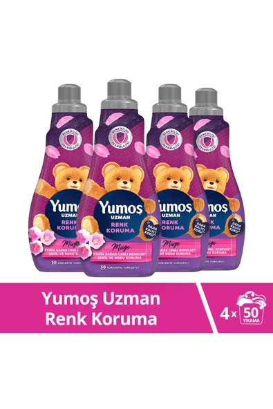 Yumoş Uzman Konsantre Çamaşır Yumuşatıcısı Renk Koruma Kalıcı Koku 50 Yıkama 1200 ml X4 ürün görseli 1