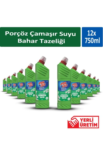 Porçöz Çamaşır Suyu Bahar Tazeliği 750 ml x 12 Adet ürün görseli 1