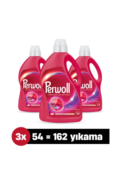 Perwoll Hassas Sıvı Çamaşır Deterjanı Renkliler 2.97L x 3'lü Set (162 Yıkama) ürün görseli 1