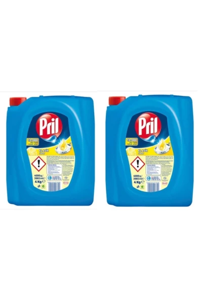 Pril Elde Yıkama Sıvı Bulaşık Deterjanı Limon Kokulu 2x 4 kg ürün görseli 1