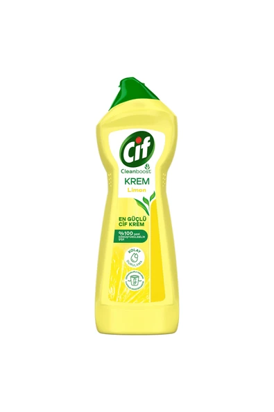 Cif Krem Yüzey Temizleyici Limon Kokulu Yağ ve Kireç Sökücü Leke Çıkarıcı 750 ML ürün görseli 1