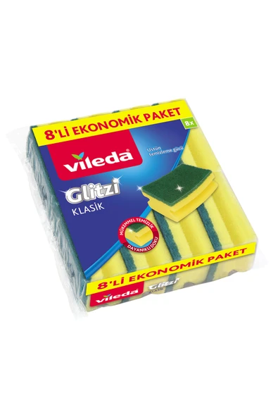 Vileda 8 Li Yeşil Klasik Oluklu Sünger ürün görseli 1