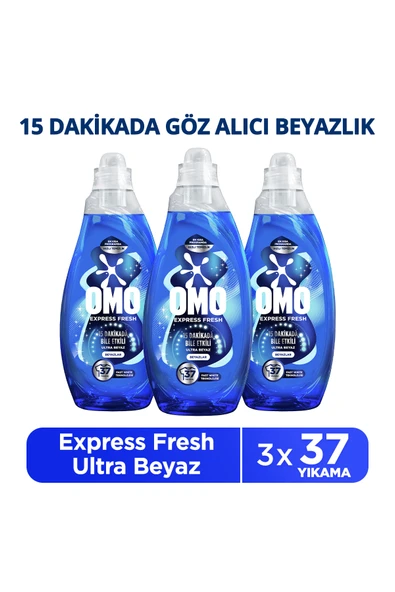 Omo Express Fresh Ultra Beyaz Sıvı Çamaşır Deterjanı 1480 ml X3 ürün görseli 1
