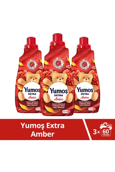 Yumoş Extra Konsantre Çamaşır Yumuşatıcısı Amber 1440 ml 60 Yıkama 3 Adet ürün görseli 1