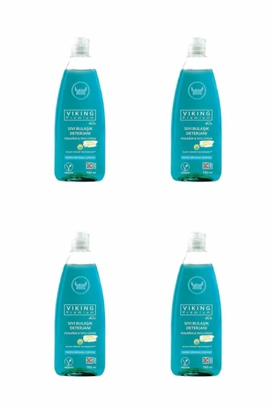 Viking Premium Bulaşık Deterjanı Fesleğen & Limon 750 Ml 4 Adet ürün görseli 1