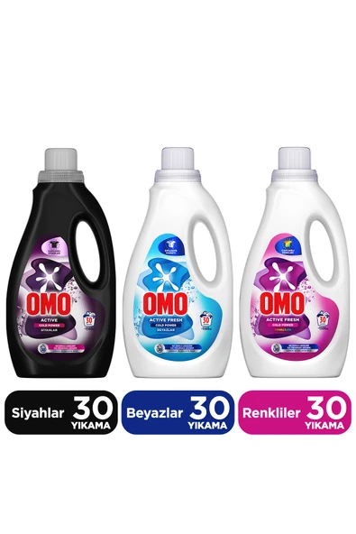 Omo Active Fresh Cold Power Renkliler Sıvı 1500ml x1 Siyahlar 1500ml x1 Beyazlar Sıvı 1500ml x1 ürün görseli 1