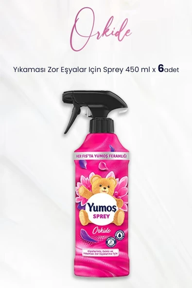Yumoş Sprey Yıkaması Zor Eşyalar Için Orkide 450 ml x 6 Adet ürün görseli 1