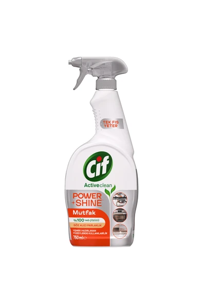 Cif Power & Shine Sprey Mutfak İçin Temizleyici ve Yağ Çözücü 750 Ml 3 ADET ürün görseli 1