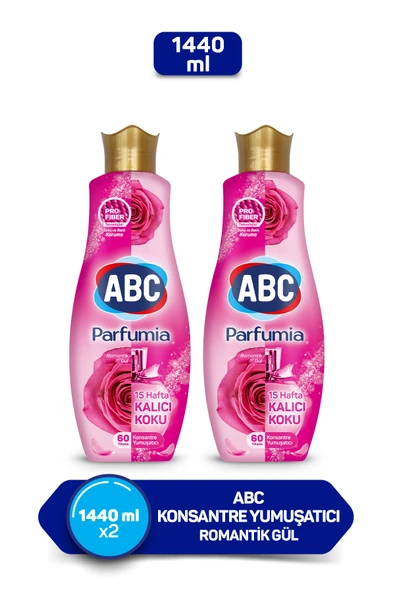 ABC Konsantre Yumuşatıcı Romantik Gül 1440ml 2'li Paket ürün görseli 1
