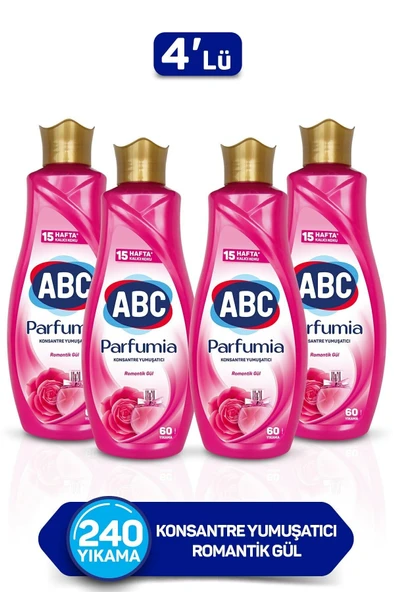 ABC Parfumia Romantik Gül Konsantre Yumuşatıcı 1440 Ml 4'lü Seti ürün görseli 1