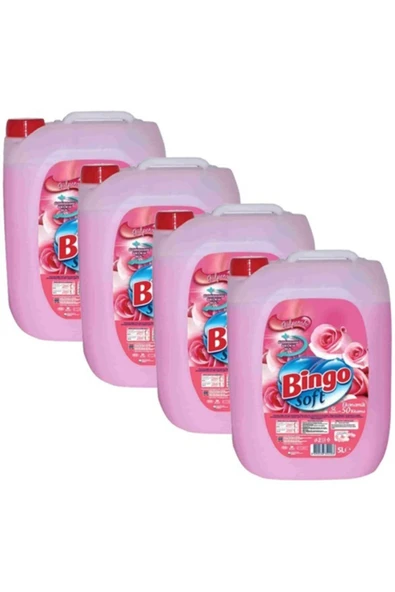 Bingo Soft Yumuşatıcı Gülpembel 5 l X 4 Adet ürün görseli 1
