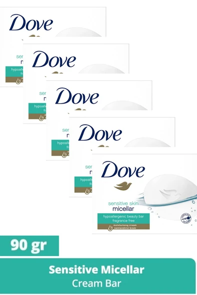 Dove Beauty Cream Bar Micellar Hassas Ciltler Için Nemlendirici Etkili 90 G 5 Adet ürün görseli 1